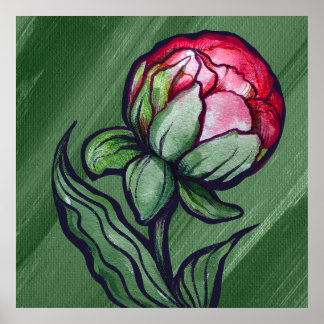 Peony Flower Peonies Gardener art Pink Poster