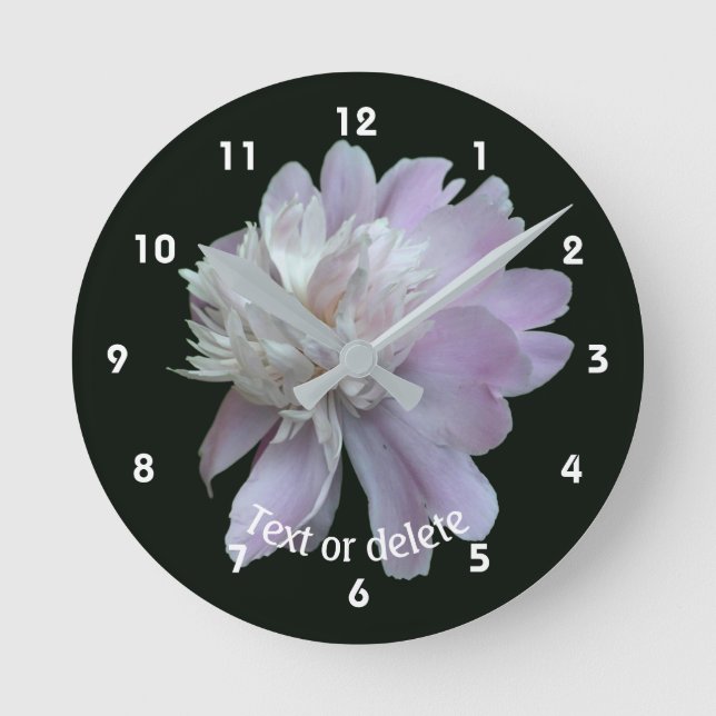 Peony Flower Personalised  Round Clock (Front)