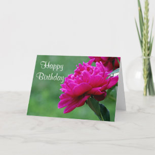 Peony flower photo card