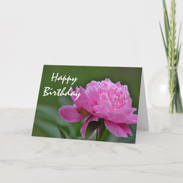 Peony flower photo card (Front)