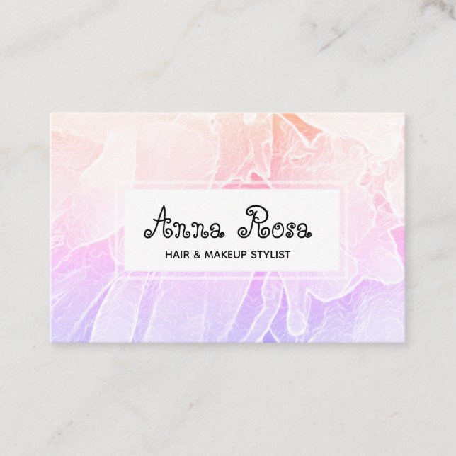 *~* Peony Flower Pink Lavender Floral Chic Business Card (Front)