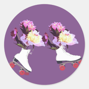 Peony Flower Roller Skates Sticker