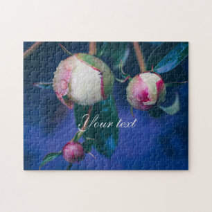 Peony flowers after rain poster jigsaw puzzle