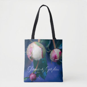 Peony flowers after rain tote bag