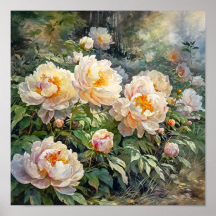 Peony Flowers Art Print