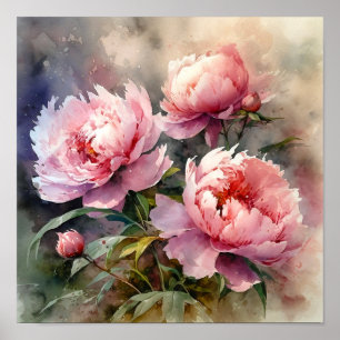 Peony Flowers Art Print 