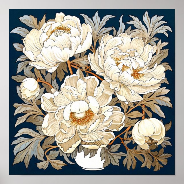 Peony Flowers Art Print  (Front)