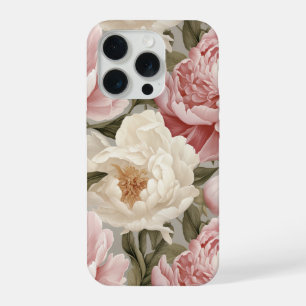 Peony Flowers Art Print Her Designer Mobile Cell iPhone 15 Pro Case