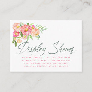 Peony flowers Baby Shower Display Shower Enclosure Card