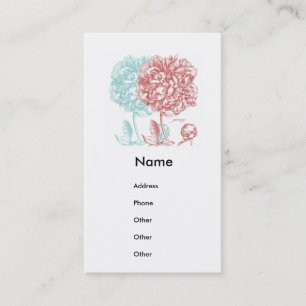 Peony Flowers Botanical Business Card