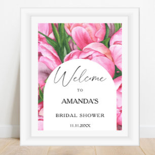 Peony flowers - bridal shower welcome sign