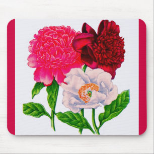 peony flowers mouse mat