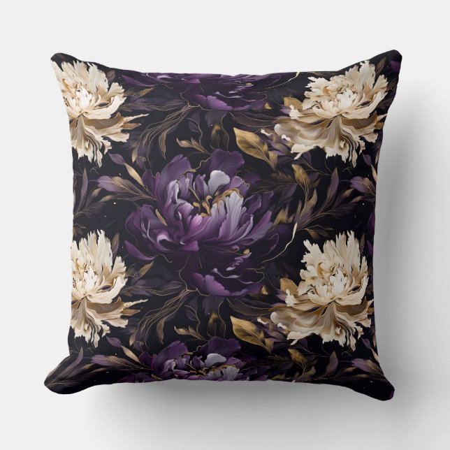 Peony Flowers Pillow (Front)
