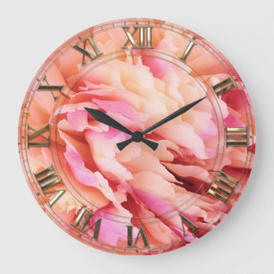 Peony Fluff Large Clock