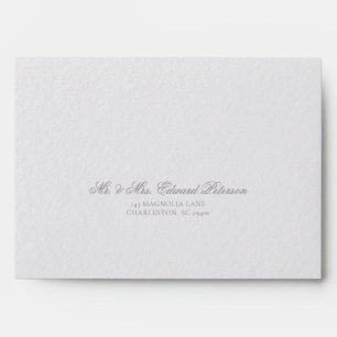 Peony Formal Modern Classic Ivory Wedding Envelope