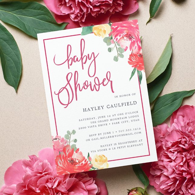 Peony Garden | Baby Shower Invitation (Creator Uploaded)