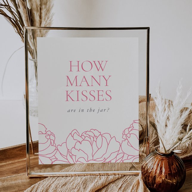 Peony Garden Bridal Shower "How Many Kisses" Sign (Creator Uploaded)