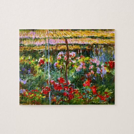 Peony Garden Claude Monet Fine Art Jigsaw Puzzle | Zazzle ...