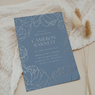 Peony Garden Dusty Blue Floral Bridal Shower