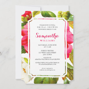 Peony Garden Floral   Bridal Shower Party Invite