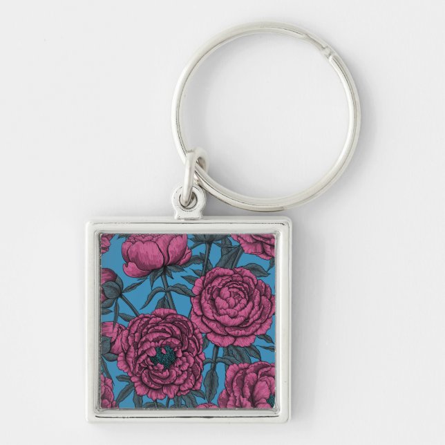 Peony garden key ring (Front)