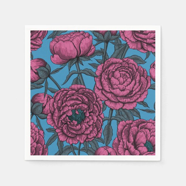 Peony garden napkin (Front)