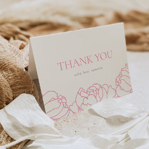 Peony Garden   Pink Floral Thank You Card