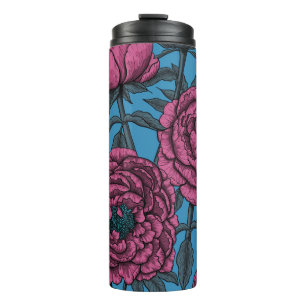 Peony garden thermal tumbler