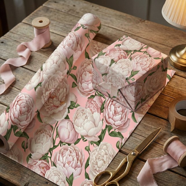 Peony Grace Elegant Floral Art  Wrapping Paper (Creator Uploaded)