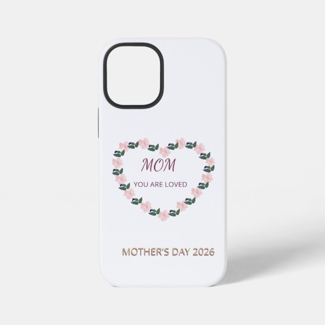 Peony Heart Care for Mum iPhone Case (Back)