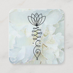*~* Peony Heart Healer Massage Reiki Yoga Lotus Square Business Card
