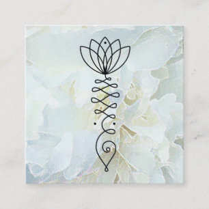*~* Peony Heart Lotus Healer Massage Reiki Yoga Square Business Card