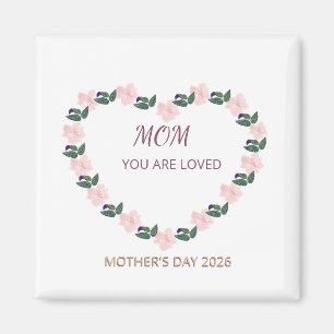 Peony Heart Mum Affection Artwork Magnet