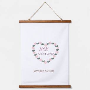 Peony Heart Wall Grace Hanging Tapestry