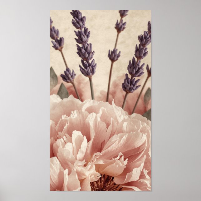 Peony & Lavender Harmony Poster (Front)