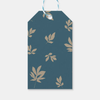 Peony Leaf Blue/Tan Tag