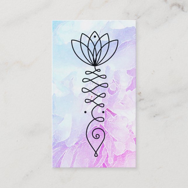 ~* Peony Lotus Heart . Massage Pilates Reiki Yoga Business Card (Front)