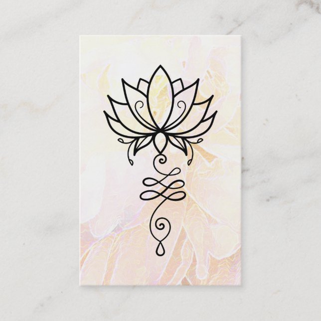 *~* Peony Lotus Nirvana Sacred Geometry Yoga  Business Card (Front)