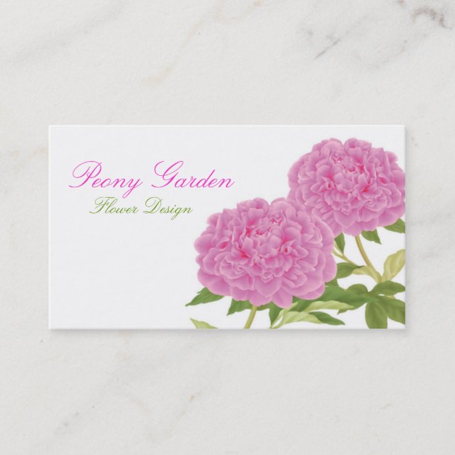 Peony Love Business Card (White) (Front)