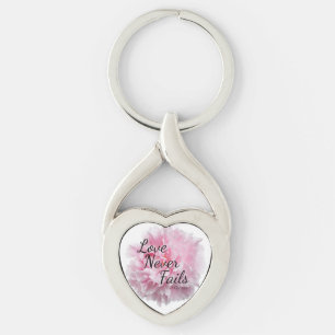 Peony Love Never Fails 1 Cor 13:8 Key Ring