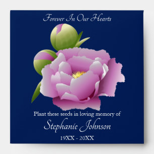 Peony Memorial Seed Packet Envelope