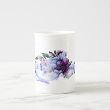 Peony Noir Bone China Mug