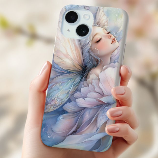 Peony Of The Dawn Case-Mate iPhone Case (the Iphone 13 mini with the image of Peony of the Dawn shown in the hand of a young woman)