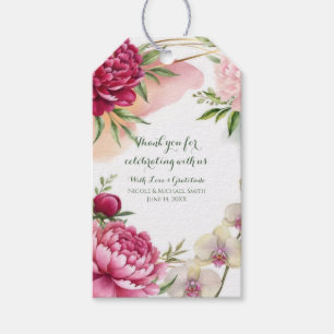 Peony & Orchid Garden Floral Glam Wedding  Gift Tags