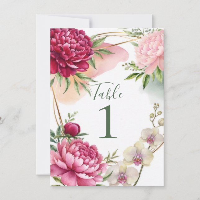 Peony & Orchid Garden Floral Glam Wedding  Invitation (Front)