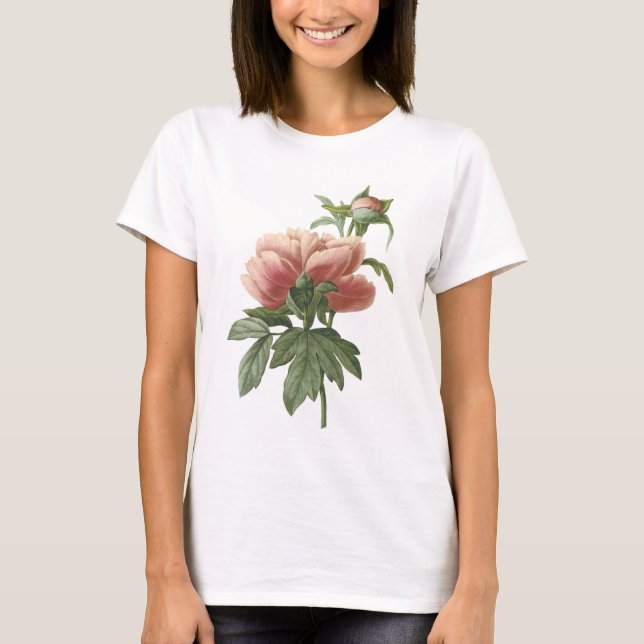 peony (Paeonia sp.) by Redouté T-Shirt (Front)