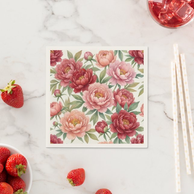 Peony paper napkins – Table decoration (Insitu)