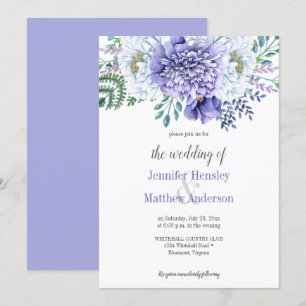 Peony Passion Lavender Background Wedding Invite