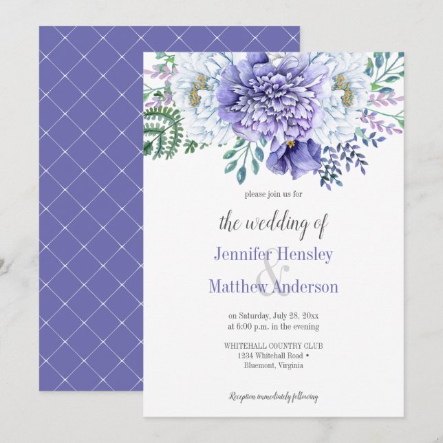 Peony Passion Wedding Invitation (Front/Back)