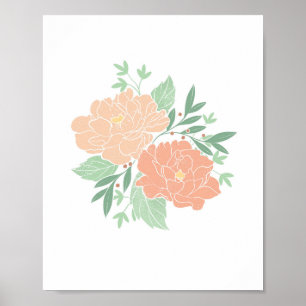 Peony Peonies Floral Boho Flower Print 